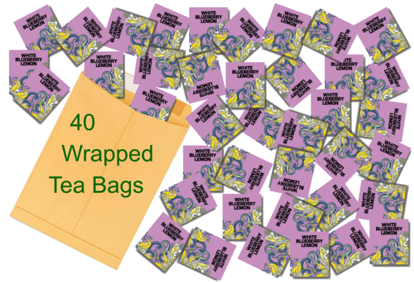 White blueberry Lemon 40 Wrapped Tea Bags