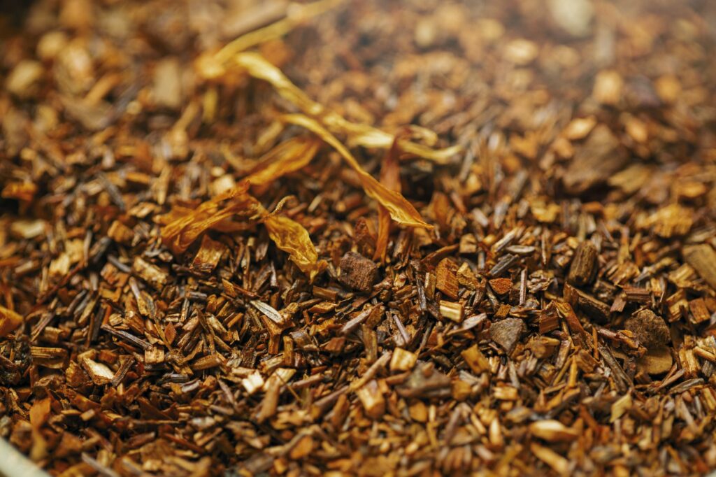 Heap of rooibos or redbush herbal tea